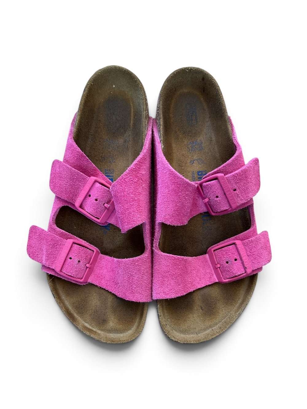 Birkenstock barbie pink Suede Double-Buckle Sandals Sz 39